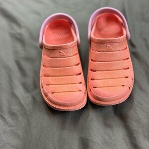 Girls Pink Sparkly Croc Slip-On Shoes